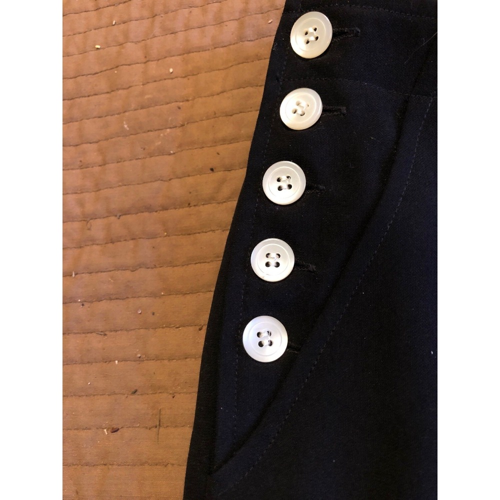 Womens Ann Klein Black Business Dress Pants W Side Buttons Lined Size 8 Polyeste - Picture 5 of 8